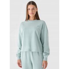 4F bluza dresowa damska bawełniana 4FWAW24TSWSF1305 zielona, Kolor: zielony, Rozmiar: XL