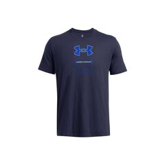 UNDER ARMOUR koszulka męska t-shirt bawełniany Branded GEL Stack granatowa, Kolor: granatowy, Rozmiar: M