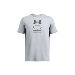 UNDER ARMOUR koszulka męska t-shirt bawełniany Branded GEL Stack szara, Kolor: szary, Rozmiar: L
