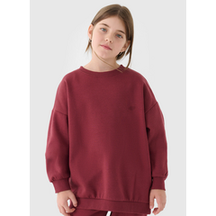 4F bluza dziecięca bez kaptura 4FJWAW24TSWSU1432 czerwona, Kolor: czerwony, Rozmiar: 152