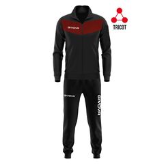 GIVOVA dres sportowy męski komplet bluza i spodnie TR018 czarny/granatowy, Kolor: czarny, Rozmiar: XL