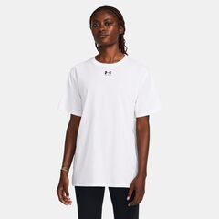 UNDER ARMOUR koszulka damska t-shirt sportowy Campus Oversize biały, Kolor: biały, Rozmiar: S