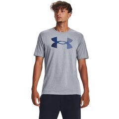 UNDER ARMOUR t-shirt męski koszulka bawełniana sportowa BIG LOGO szara, Kolor: szary, Rozmiar: L