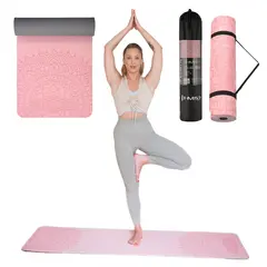 HMS mata fitness do ćwiczeń jogi YM10 różowa, Kolor: różowy, Rozmiar: one size