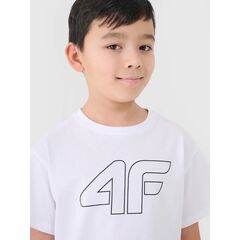 4F koszulka bawełniana t-shirt dla chłopca 4FJWMM00TTSHM2331 biała, Kolor: biały, Rozmiar: 122, 3 zdjęcie