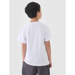4F koszulka bawełniana t-shirt dla chłopca 4FJWMM00TTSHM2331 biała, Kolor: biały, Rozmiar: 122, 4 zdjęcie