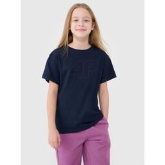 4F t-shirt dziecięcy koszulka dla dziewczynki oversize 4FJWMM00TTSHF2333 granatowy, Kolor: granatowy, Rozmiar: 158