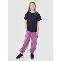 4F t-shirt dziecięcy koszulka dla dziewczynki oversize 4FJWMM00TTSHF2333 granatowy, Kolor: granatowy, Rozmiar: 152, 3 zdjęcie