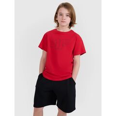 4F koszulka bawełniana t-shirt dla chłopca 4FJWSS25TTSHM2325 czerwona, Kolor: czerwony, Rozmiar: 158