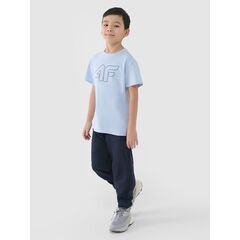 4F koszulka bawełniana t-shirt dla chłopca 4FJWSS25TTSHM2325 błękitna, Kolor: błękitny, Rozmiar: 146, 3 zdjęcie