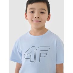 4F koszulka bawełniana t-shirt dla chłopca 4FJWSS25TTSHM2325 błękitna, Kolor: błękitny, Rozmiar: 140, 4 zdjęcie