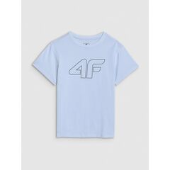4F koszulka bawełniana t-shirt dla chłopca 4FJWSS25TTSHM2325 błękitna, Kolor: błękitny, Rozmiar: 140, 5 zdjęcie