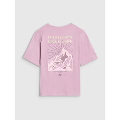 4F koszulka bawełniana t-shirt dla dziewczynki 4FJWSS25TTSHF1853 fioletowa, Kolor: fioletowy, Rozmiar: 128, 2 zdjęcie