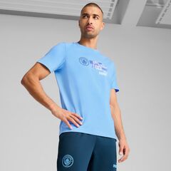 PUMA koszulka sportowa Manchester City niebieska, Kolor: niebieski, Rozmiar: XS