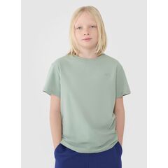 4F koszulka bawełniana t-shirt dla chłopca 4FJWSS25TTSHM2324 zielona, Kolor: zielony, Rozmiar: 122
