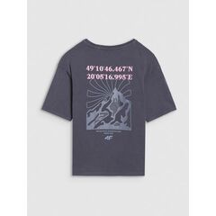 4F koszulka bawełniana t-shirt dla dziewczynki 4FJWSS25TTSHF1853 szary, Kolor: szary, Rozmiar: 164, 2 zdjęcie