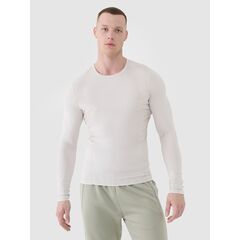 4F longsleeve koszulka z długim rękawem męska 4FWSS25TFLOM372 kremowy, Kolor: biały, Rozmiar: XL
