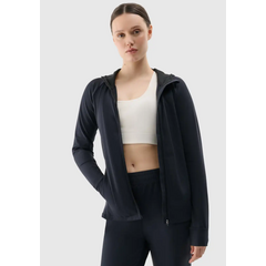 4F bluza damska dresowa sportowa treningowa z kapturem 4FRSS25TFSWF467 czarna, Kolor: czarny, Rozmiar: L