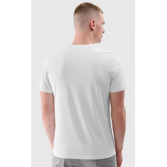 4F t-shirt do ćwiczeń koszulka męska 4FWSS25TFTSM1343 biała, Kolor: biały, Rozmiar: XL, 3 zdjęcie