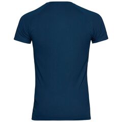 ODLO Koszulka tech. męska BL TOP crew neck s/s ACTIVE F-DRY LIGHT niebieska, Kolor: granatowy, Rozmiar: M
