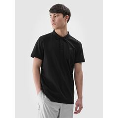 4F koszulka męska bawełniane polo 4FWMM00TPTSM367 czarna, Kolor: czarny, Rozmiar: S, 3 zdjęcie