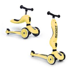 SCOOTANDRIDE Highwaykick 1 2w1 Jeździk i hulajnoga 1-5 lat żółta