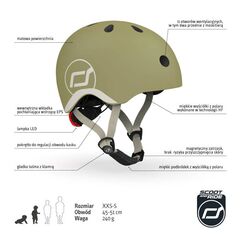 SCOOTANDRIDE Kask XXS-S dla dzieci 1-5 lat zielony