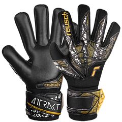 Rękawice bramkarskie dziecięce REUSCH Attrakt Silver NC Finger Support Junior, Kolor: czarny, Rozmiar: 8