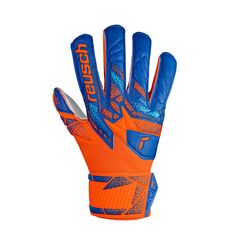 REUSCH rękawice bramkarskie Attrakt Solid Finger Support Junior, Kolor: pomarańczowy, Rozmiar: 5, 2 zdjęcie