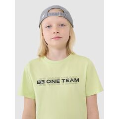 4F t-shirt bawełniany koszulka chłopięca 4FJWSS25TTSHM2186 zielona, Kolor: zielony, Rozmiar: 158
