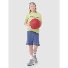 4F t-shirt bawełniany koszulka chłopięca 4FJWSS25TTSHM2186 zielona, Kolor: zielony, Rozmiar: 140, 2 zdjęcie