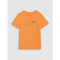 4F t-shirt bawełniany koszulka chłopięca 4FJWSS25TTSHM2185 pomarańczowa, Kolor: pomarańczowy, Rozmiar: 134, 5 zdjęcie