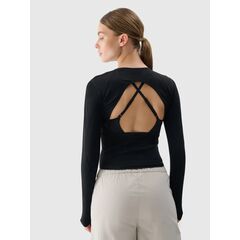 4F longsleeve koszulka z długim rękawem na jogę damska 4FWSS25TFLOF403 czarna, Kolor: czarny, Rozmiar: XS/S, 2 zdjęcie