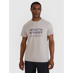 4F t-shirt bawełniany koszulka męska 4FWSS25TTSHM2209 szary, Kolor: szary, Rozmiar: XXL