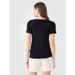 4F t-shirt bawełniany slim koszulka do ćwiczeń 4FWSS25TTSHF1990 czarna, Kolor: czarny, Rozmiar: M, 3 zdjęcie