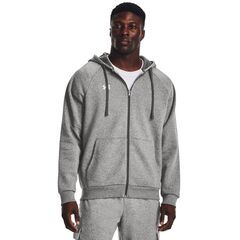 UNDER ARMOUR bluza dresowa męska rozpinana Rival Fleece FZ szara, Kolor: szary, Rozmiar: L