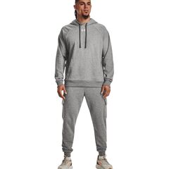 UNDER ARMOUR bluza dresowa męska z kapturem Rival Fleece szara, Kolor: szary, Rozmiar: M, 5 zdjęcie