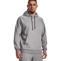 UNDER ARMOUR bluza dresowa męska z kapturem Rival Fleece szara, Kolor: szary, Rozmiar: S