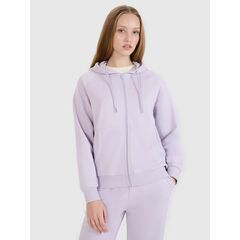 4F bluza damska dresowa z kapturem 4FWSS25TSWSF1541 fioletowa, Kolor: fioletowy, Rozmiar: L