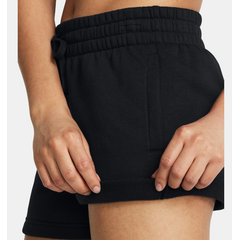 UNDER ARMOUR spodenki dresowe damskie Rival Fleece czarne, Kolor: czarny, Rozmiar: L, 2 zdjęcie
