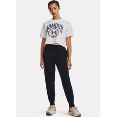 UNDER ARMOUR spodnie dresowe damskie treningowe joggery Rival Fleece czarny, Kolor: czarny, Rozmiar: L, 5 zdjęcie