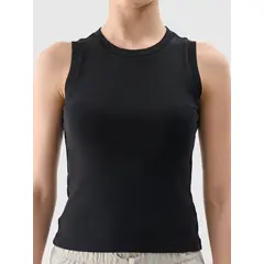 4F top prążkowany bawełniany damski na ramiączkach 4FWMM00TSLEF132 czarny, Kolor: czarny, Rozmiar: XS, 4 zdjęcie