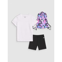 4F komplet dziecięcy dla dziewczynki na w-f koszulka, spodenki i worek na buty 4FJWSS25TAPSF024, Kolor: czarny, Rozmiar: 158/164, 6 zdjęcie