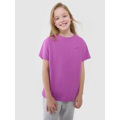 4F koszulka dziecięca t-shirt bawełniany 4FJWSS25TTSHF2326 różowa, Kolor: różowy, Rozmiar: 158
