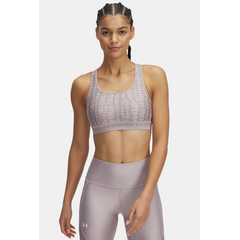 UNDER ARMOUR biustonosz sportowy Crossback Mid Print, Kolor: szary, Rozmiar: L
