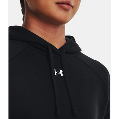 UNDER ARMOUR bluza dresowa damska z kapturem Rival Fleece czarna, Kolor: czarny, Rozmiar: XS, 3 zdjęcie