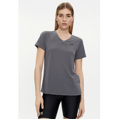UNDER ARMOUR koszulka t-shirt damski sportowy Tech SSV- Solid szara, Kolor: szary, Rozmiar: M