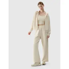 4F bluza dresowa damska na zamek 4FWSS25TSWSF1577 beżowa, Kolor: beżowy, Rozmiar: L, 4 zdjęcie