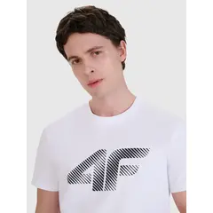 4F t-shirt męski koszulka bawełniana 4FWMM00TTSHM2257 czerwony, Kolor: biały, Rozmiar: S, 5 zdjęcie