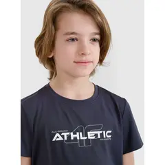 4F koszulka sportowa t-shirt dziecięcy 4FJWSS25TFTSM1209 szara, Kolor: szary, Rozmiar: 158/164, 3 zdjęcie